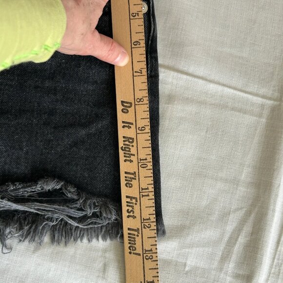 Zara Womens High Rise Denim Cutoff Shorts Size 6 Black Distressed Raw Hem Summer - Picture 16 of 16